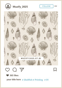 贝壳珊瑚印花图案