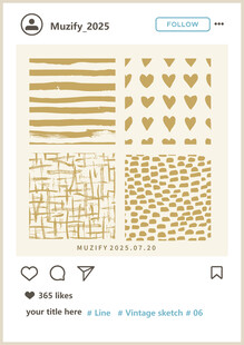 4款入线条印花图案