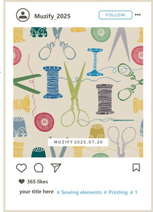 四方连续 缝纫元素印花图案