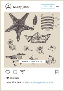 海星 小鸟 花卉 印花图案