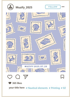 四方连续 海洋风印花图案