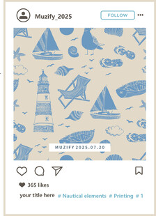 四方连续 航海风印花图案