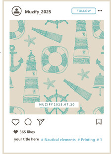 四方连续 航海元素印花图案