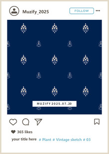 蓝底白色小花印花图案