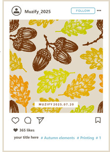 四方连续 松果枫叶印花图案