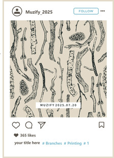 四方连续 树枝松果印花图案