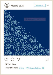 海洋生物线条印花图案