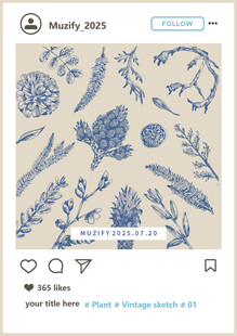 松果植物印花图案