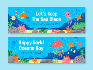 海洋日主题装饰横幅