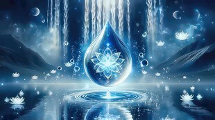 神秘循环轮回秘境月光净化水滴莲