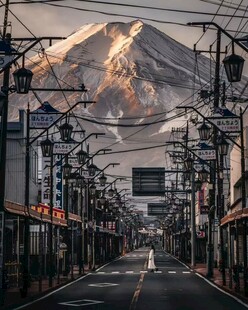 街道尽头的富士山