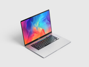 银色笔记本电脑展示样机