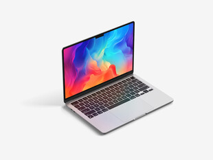 银色笔记本电脑展示样机