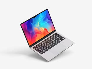 银色笔记本电脑展示样机