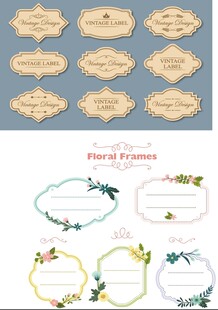 精美多样花卉边框设计模板