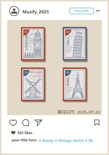 世界邮票矢量图