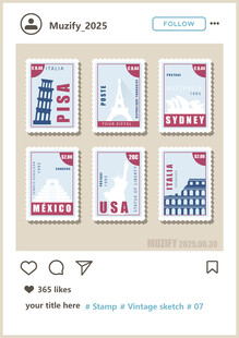 世界邮票矢量图