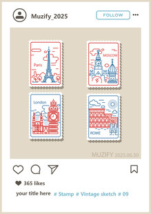 世界邮票矢量图