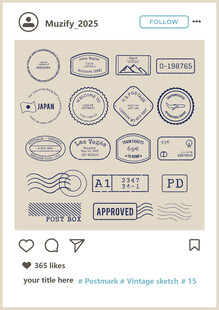 29款入邮戳矢量图