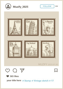 世界邮票矢量图