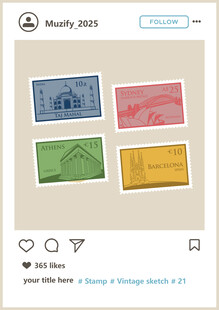 世界邮票矢量图