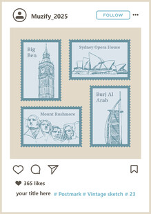 世界邮票矢量图