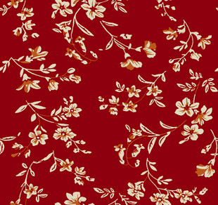 红色底花卉图案纹理