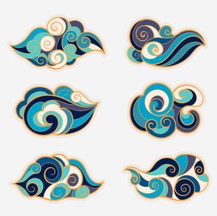 手绘中式传统云纹图案