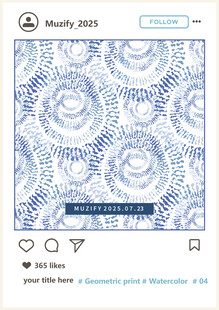 民族风圆圈水彩印花图案