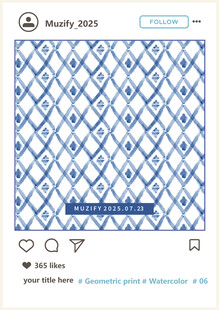 几何水彩印花图案