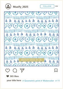 民族风水彩几何印花图案