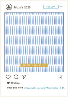 水彩线条印花图案