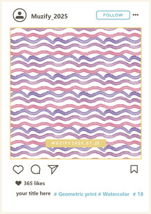 水彩波浪印花图案