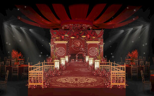 中式婚礼布幔吊顶
