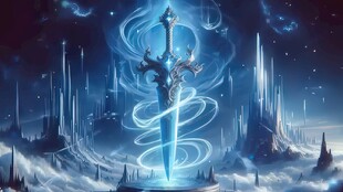 奇幻星空下的神秘符文之剑