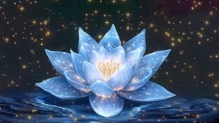 梦幻蓝色水晶莲花绽放
