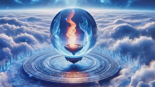 云端神秘火焰悬浮球体