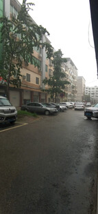 雨天街道上停放的车辆