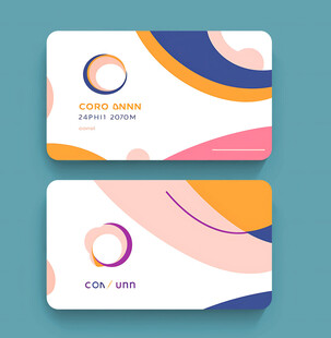 多彩几何风格名片设计