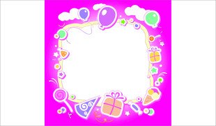 多彩梦幻边框图案设计