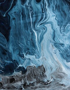 梦幻蓝色流体艺术画面