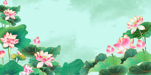 荷叶荷花背景