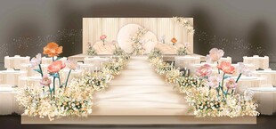 浪漫花卉婚礼舞台布置