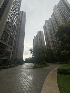 城市住宅区的宽阔道路