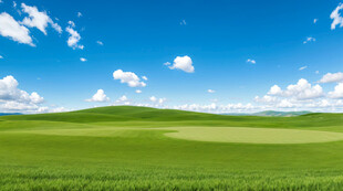 广袤草原蓝天美景