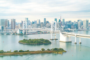 东京城市景观与跨海大桥
