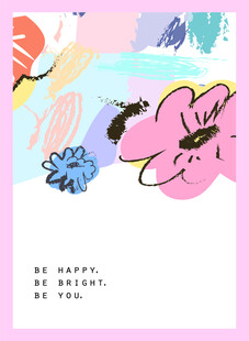 多彩手绘花卉装饰图案