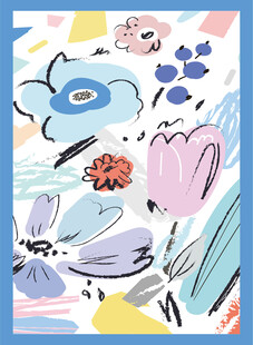 手绘多彩花卉图案背景