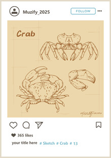 螃蟹 素描画