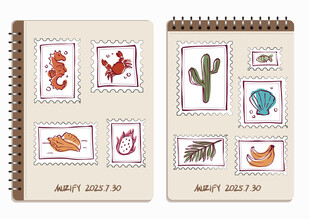 9款入夏日度假邮票图案